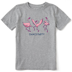 Kids Flamingo Dance Party Short Sleeve Crusher Tee