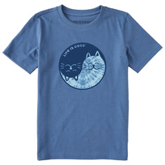 Kids Tie Dye Yin Yang Cats Short Sleeve Crusher Tee