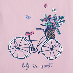 Women's Flower Basket Bike Short Sleeve Tee