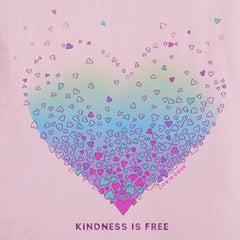 Women's Kindness is Free Evaporating Heart Short Sleeve Vee