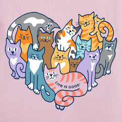 Women's Heart of Cats Short Sleeve Vee