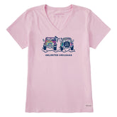 Women's Jackie Tie Dye Smileage Short Sleeve Crusher Vee