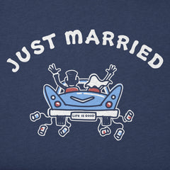 Women's Just Married Antique Car Short Sleeve Crusher Tee