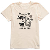 Women's Al Cat Lover Short Sleeve Crusher Tee