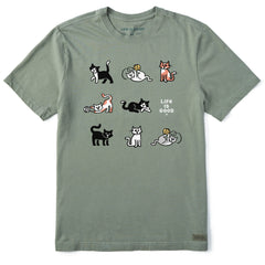Men's Al the Cat Grid Short Sleeve Crusher Tee