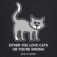 Women's Al Either You Love Cats Short Sleeve Crusher Tee