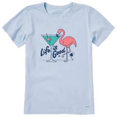 Women's Flamingo Martini Short Sleeve Crusher Tee