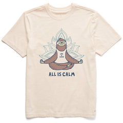 Men's All is Calm Sloth Short Sleeve Crusher Tee