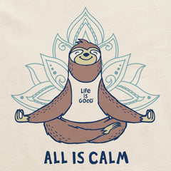 Men's All is Calm Sloth Short Sleeve Crusher Tee