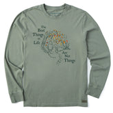 Men's Winnie Best Things Foliage Long Sleeve Crusher Tee