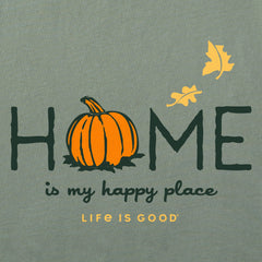 Women's Home is my Happy Place Fall Long Sleeve Crusher Vee