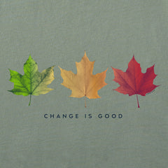 Women's Change is Good 3 Leaves Short Sleeve Crusher Vee