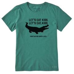 Women's Let's Eat, Kids Croc Short Sleeve Crusher Tee