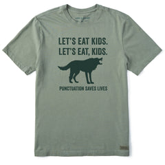 Men's Let's Eat, Kids Wolf Short Sleeve Crusher Tee