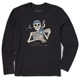 Men's Not Afraid Skeleton Long Sleeve Crusher Tee