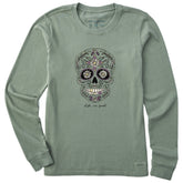 Women's Daisy Skull Long Sleeve Crusher Tee