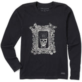 Women's Antique Treat Every Day Skull Long Sleeve Crusher Tee