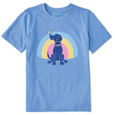 Kids Rainbow Dog Short Sleeve Crusher Tee