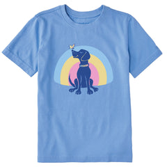 Kids Rainbow Dog Short Sleeve Crusher Tee