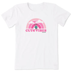 Women's Cute Vibes Winnie Rainbow Short Sleeve Tee
