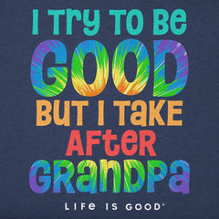Kids Tie Dye Good Grandpa Short Sleeve Crusher Tee