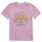 Kids Tie Dye Peace on Earth Sunflowers Short Sleeve Crusher Tee