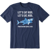 Men's Tie Dye Lets Eat Kids Shark Short Sleeve Tee