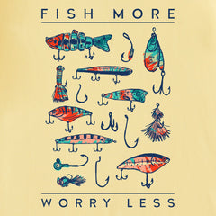 Men's Tie Dye Fish More Worry Less Short Sleeve Tee