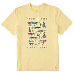 Men's Tie Dye Fish More Worry Less Short Sleeve Tee