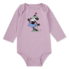 Baby Steamboat Willie Miss Mouse Long Sleeve Crusher Bodysuit