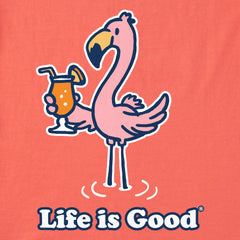 Women's Flamingo Cocktail Short Sleeve Crusher Tee