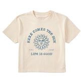 Women's Crafty Here Comes the Sun Short Sleeve Crusher Boxy Tee
