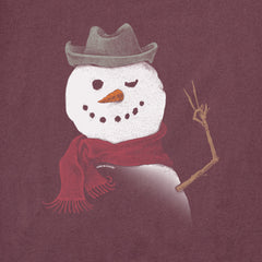 Men's Snowman Peace Sign Long Sleeve Crusher Tee