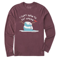 Men's Get Ahead Snowman Long Sleeve Crusher Tee