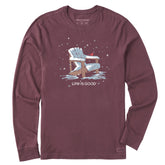 Men's Snowy Adirondack Cardinal Long Sleeve Crusher Tee