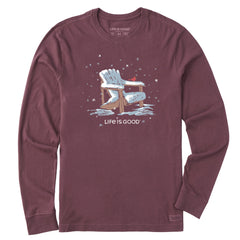 Men's Snowy Adirondack Cardinal Long Sleeve Crusher Tee