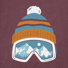 Men's Ski Goggles Hat Long Sleeve Crusher Tee