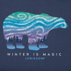 Men's Winter Is Magic Polar Bear Long Sleeve Crusher Tee