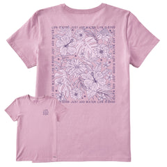 Women's Just Add Water Beachy Flowers Short Sleeve Tee