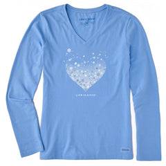Women's Heart of Snow Long Sleeve Crusher Vee