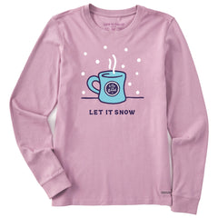 Women's Let it Snow Mug Long Sleeve Crusher Tee