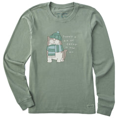 Women's Catnip in the Air Cat Long Sleeve Crusher Tee
