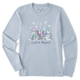Women's Let it Snow Penguins Long Sleeve Crusher Tee
