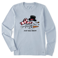 Women's Just Add Snow Snowman Long Sleeve Crusher Tee