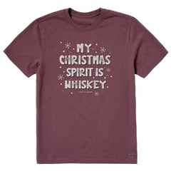 Men's My Christmas Spirit is Whiskey Short Sleeve Crusher Tee