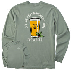 Men's Time for a Beer Long Sleeve Crusher Tee