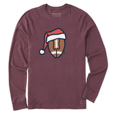 Men's Santa Football Long Sleeve Crusher Tee