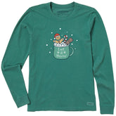 Women's Let it Snow Mug Cocoa Long Sleeve Crusher Tee