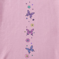 Toddler Retro Butterflies Long Sleeve Crusher Tee