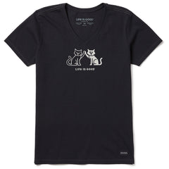 Women's High Five Cats Short Sleeve Vee